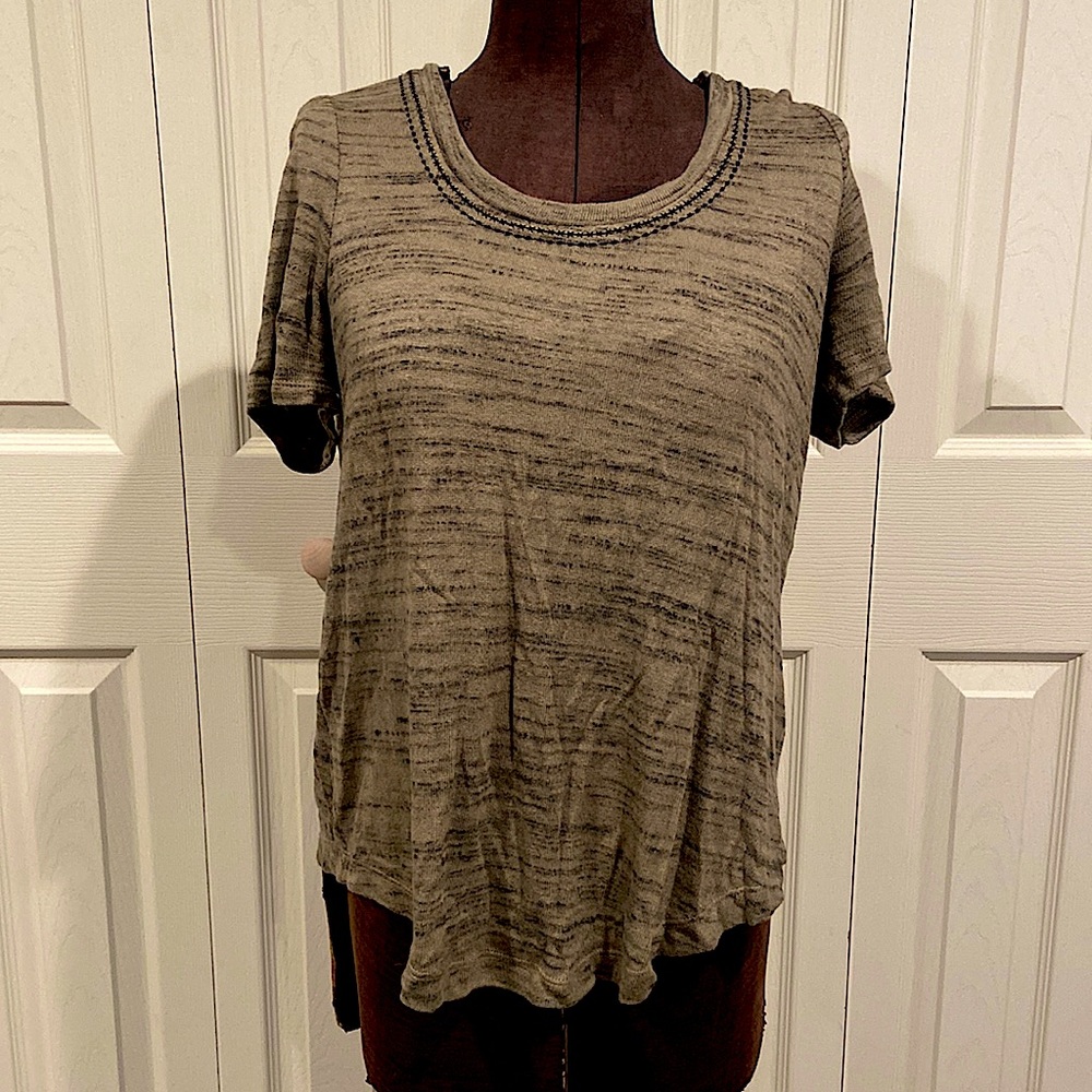 Pure + Good Elle Space Dyed Short Sleeve by Anthropologie - Olive
